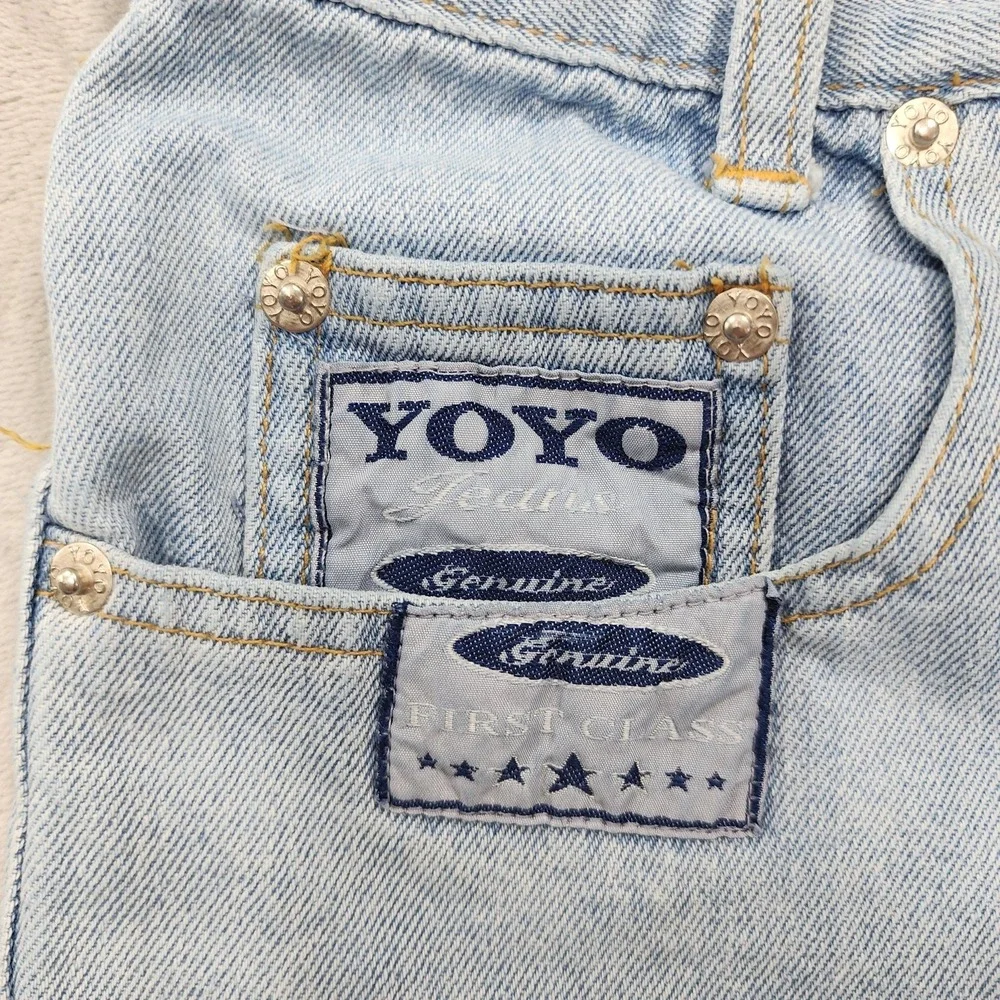 Vintage YOYO JEANS Shorts Womens 1 Juniors Blue Denim High Rise Mom Baggy Casual